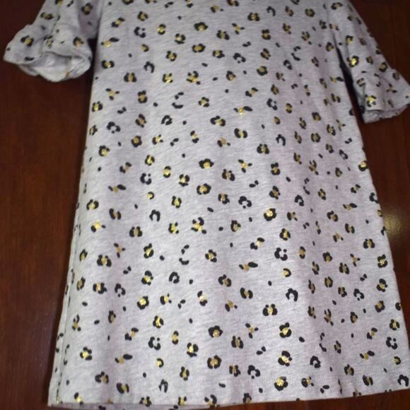 Oshkosh  Leopard Print Dress Size 3T Gray Short Sleeve Animal Print - Picture 6 of 9